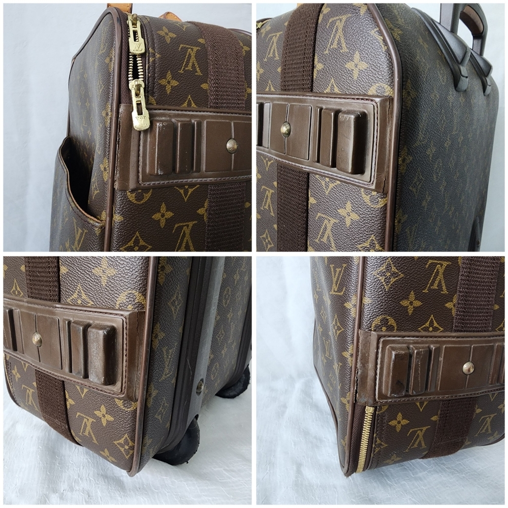 Auth Louis Vuitton Brown Monogram Pegas 55 Luggage Travel Bag - Picture 7 of 8